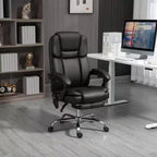 Sillón de oficina de masaje Vinsetto con calor, altura ajustable y reposapiés, silla de escritorio cómoda de cuero PU