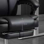 Sillón de oficina de masaje Vinsetto con calor, altura ajustable y reposapiés, silla de escritorio cómoda de cuero PU