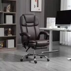 Sillón de oficina de masaje Vinsetto con calor, altura ajustable y reposapiés, silla de escritorio cómoda de cuero PU