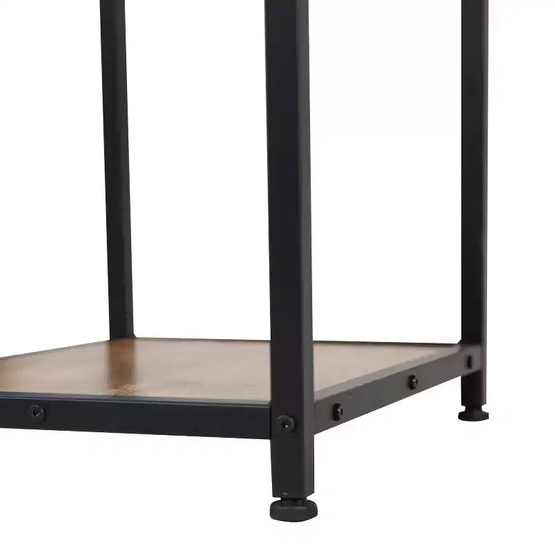 Mesa de bar y vino de metal Merrick Lane con almacenamiento de botellas y soporte para copas colgante