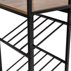 Mesa de bar y vino de metal Merrick Lane con almacenamiento de botellas y soporte para copas colgante