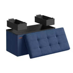 SONGMICS Banco otomano de almacenamiento, reposapiés plegable con 2 cajas de almacenamiento adicionales, soporta hasta 300 kg