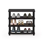 Furinno Estantería organizadora de almacenamiento de torre multifunción de 3/4 niveles para zapatos, para baño, sala de estar y entrada, Espresso/Negro