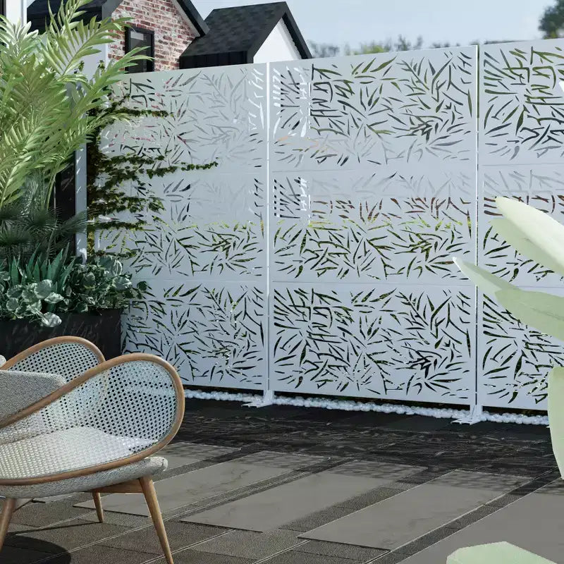 Dovelina Pantalla de privacidad metálica para exteriores, pantallas decorativas para patio, de pie