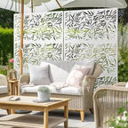 Dovelina Pantalla de privacidad metálica para exteriores, pantallas decorativas para patio, de pie