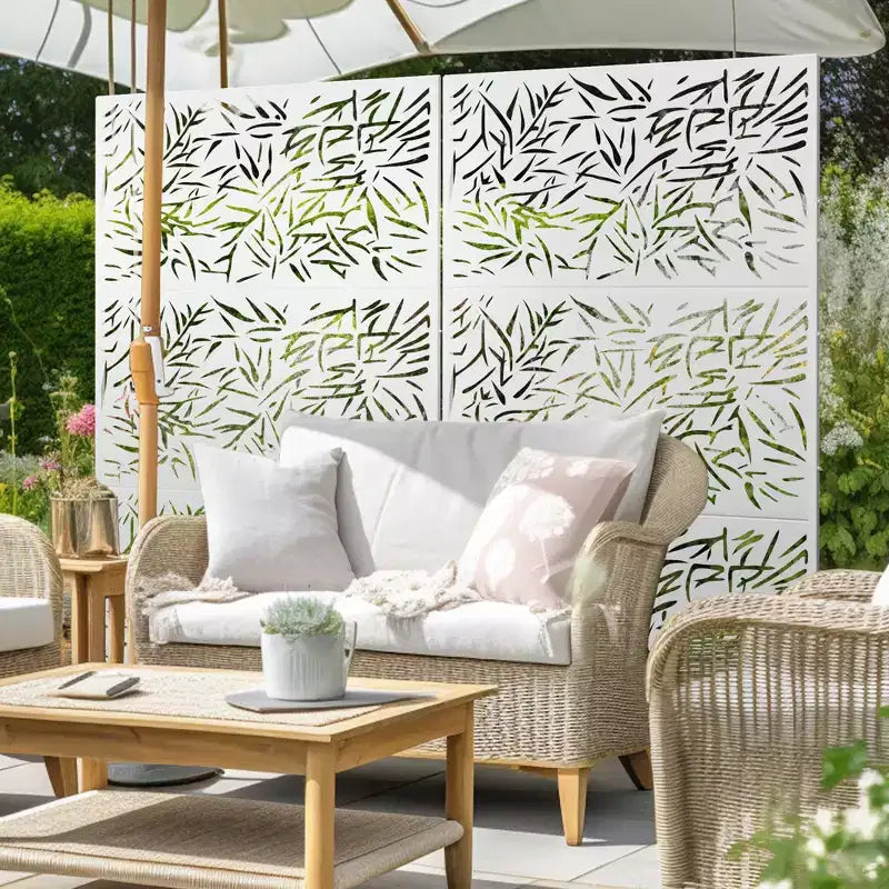 Dovelina Pantalla de privacidad metálica para exteriores, pantallas decorativas para patio, de pie