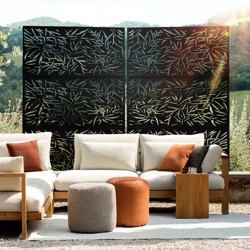 Dovelina Pantalla de privacidad metálica para exteriores, pantallas decorativas para patio, de pie