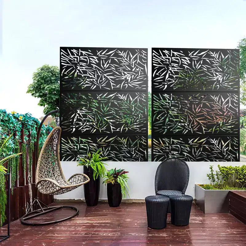 Dovelina Pantalla de privacidad metálica para exteriores, pantallas decorativas para patio, de pie