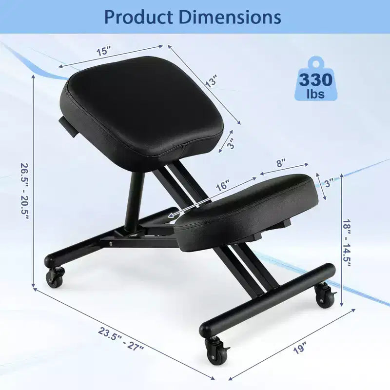 Costway Silla Ergonómica para Arrodillarse, Taburete Ajustable con Ruedas Universales Bloqueables y Asiento Angulado