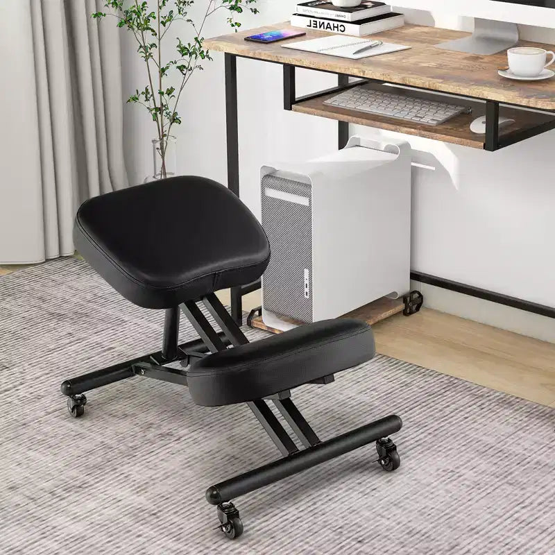 Costway Silla Ergonómica para Arrodillarse, Taburete Ajustable con Ruedas Universales Bloqueables y Asiento Angulado