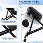 Costway Silla Ergonómica para Arrodillarse, Taburete Ajustable con Ruedas Universales Bloqueables y Asiento Angulado