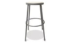 Alera Industrial Metal Shop Stool, Backless, Supports Up to 300 lb, 30 Seat Height, Brown Seat, Gray Base