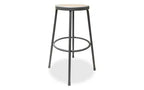 Taburete industrial de metal Alera para taller, sin respaldo, soporta hasta 300 lb, altura del asiento 30, asiento marrón, base gris