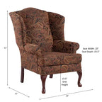 Sillón decorativo tradicional de orejas Paisley Comfort Pointe