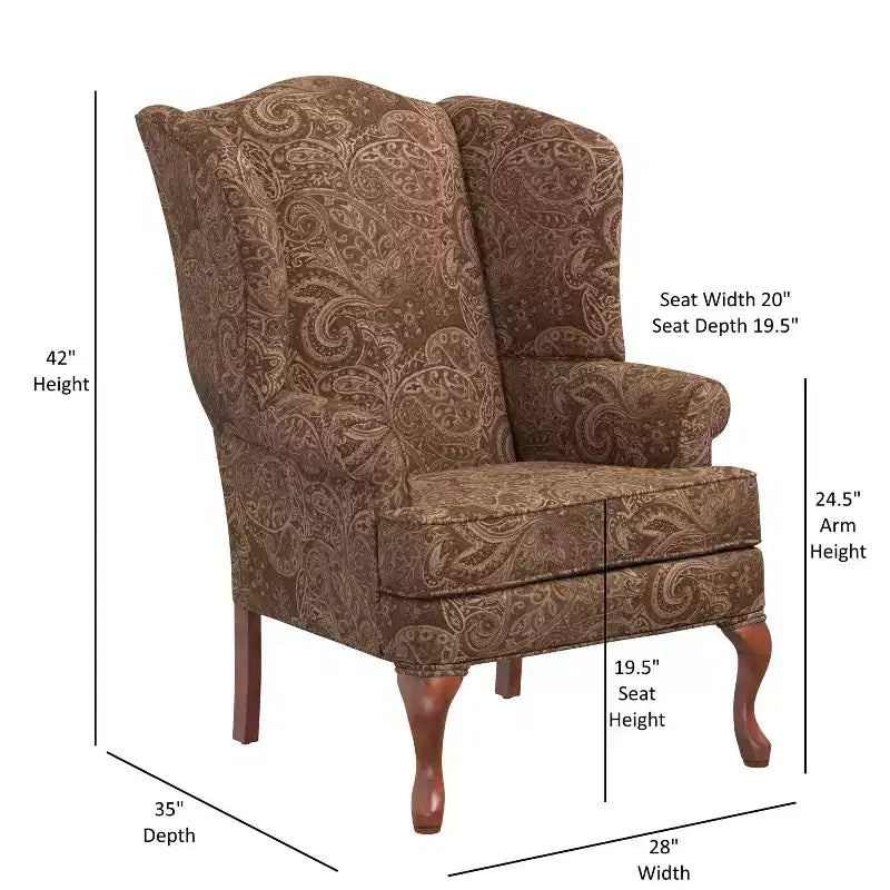 Sillón decorativo tradicional de orejas Paisley Comfort Pointe