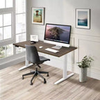 Mount-It! Escritorio Elevable Eléctrico con Doble Motor y Tablero de 55", Colores Adrift y Blanco