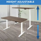 Mount-It! Escritorio Elevable Eléctrico con Doble Motor y Tablero de 55", Colores Adrift y Blanco