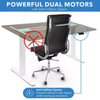 Mount-It! Escritorio Elevable Eléctrico con Doble Motor y Tablero de 55", Colores Adrift y Blanco