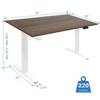 Mount-It! Escritorio Elevable Eléctrico con Doble Motor y Tablero de 55", Colores Adrift y Blanco