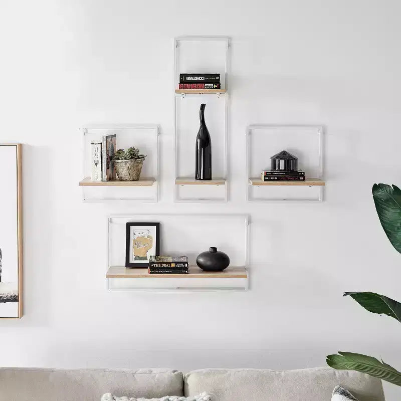 Juego de 4 estantes de pared enmarcados - Danya B.