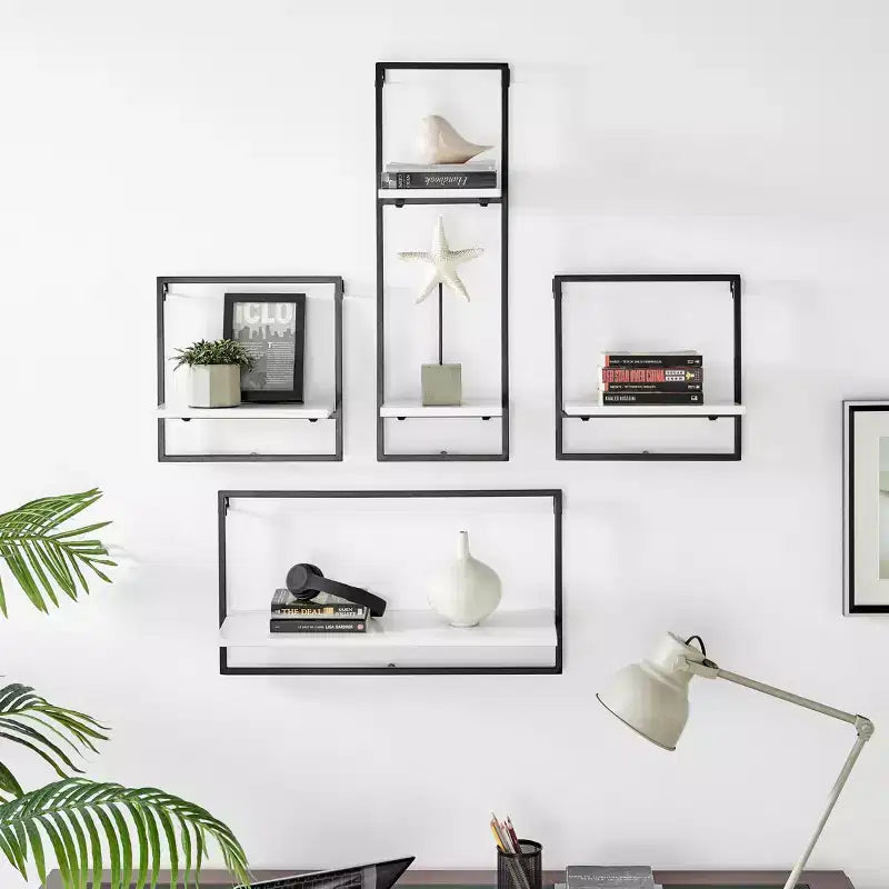 Juego de 4 estantes de pared enmarcados - Danya B.