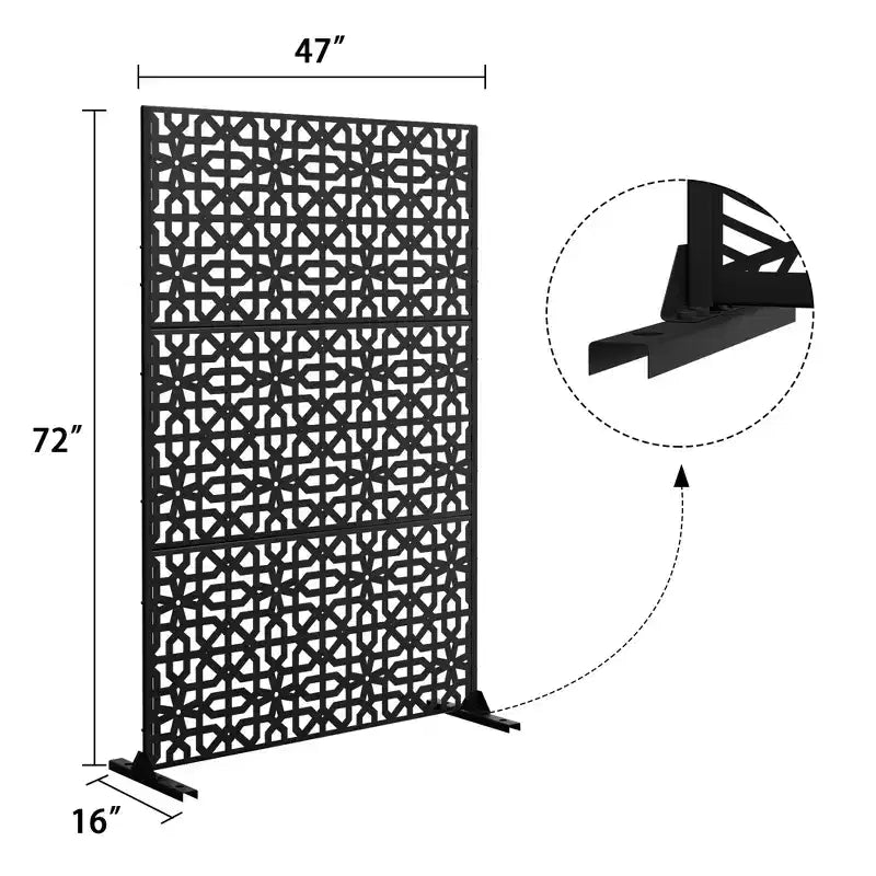 Dovelina 72x47 Paneles de Metal para Privacidad, Divisor de Habitaciones y Mamparas Separadoras, 3 Paneles Independientes