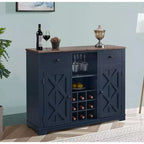 Mueble bar de madera de 47" con pomos de níquel cepillado - Home Essentials
