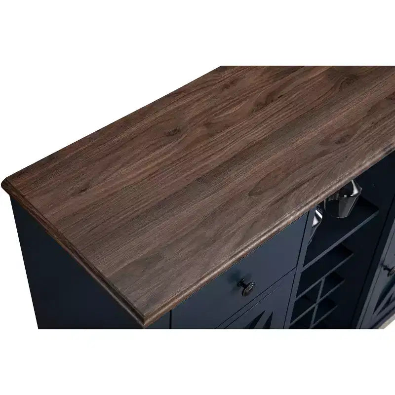 Mueble bar de madera de 47" con pomos de níquel cepillado - Home Essentials