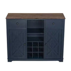 Mueble bar de madera de 47" con pomos de níquel cepillado - Home Essentials