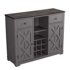 Mueble bar de madera de 47" con pomos de níquel cepillado - Home Essentials