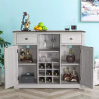 Mueble bar de madera de 47" con pomos de níquel cepillado - Home Essentials