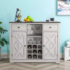 Mueble bar de madera de 47" con pomos de níquel cepillado - Home Essentials