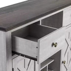 Mueble bar de madera de 47" con pomos de níquel cepillado - Home Essentials