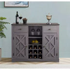 Mueble bar de madera de 47" con pomos de níquel cepillado - Home Essentials
