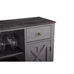 Mueble bar de madera de 47" con pomos de níquel cepillado - Home Essentials