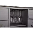 Mueble bar de madera de 47" con pomos de níquel cepillado - Home Essentials