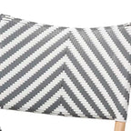 bali & pari Shai Silla Bistró Moderna Gris Francés y Blanca con Tejido y Ratán Natural