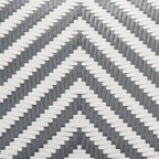 bali & pari Shai Silla Bistró Moderna Gris Francés y Blanca con Tejido y Ratán Natural