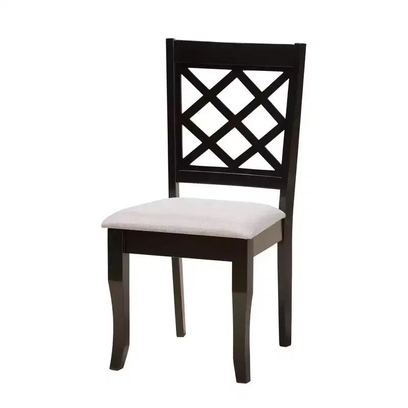 Juego de comedor Baxton Studio Jana moderno, de 7 piezas, con tela gris y madera con acabado marrón expreso