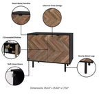 Mueble auxiliar moderno de mediados de siglo Liam de 2 estantes de Manhattan Comfort