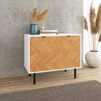 Mueble auxiliar moderno de mediados de siglo Liam de 2 estantes de Manhattan Comfort