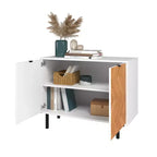 Mueble auxiliar moderno de mediados de siglo Liam de 2 estantes de Manhattan Comfort