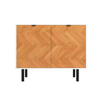 Mueble auxiliar moderno de mediados de siglo Liam de 2 estantes de Manhattan Comfort