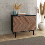 Mueble auxiliar moderno de mediados de siglo Liam de 2 estantes de Manhattan Comfort