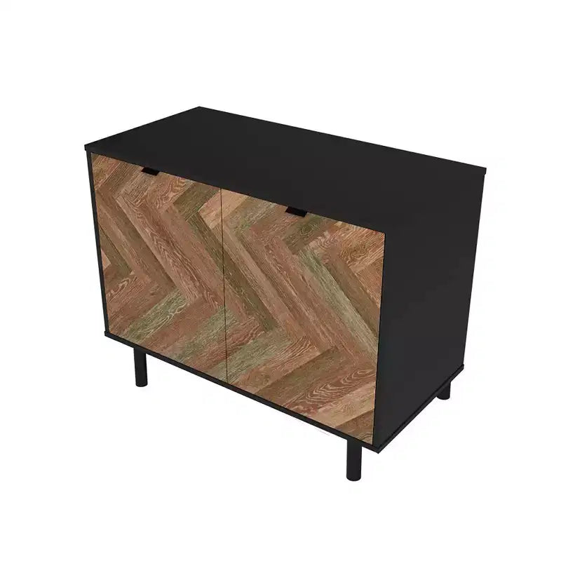 Mueble auxiliar moderno de mediados de siglo Liam de 2 estantes de Manhattan Comfort