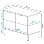 Mueble auxiliar moderno de mediados de siglo Liam de 2 estantes de Manhattan Comfort