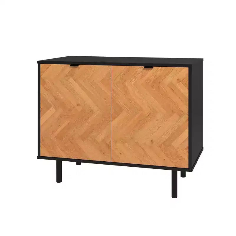 Mueble auxiliar moderno de mediados de siglo Liam de 2 estantes de Manhattan Comfort