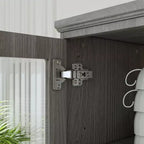 Famapy 61.2W Gabinete de Almacenamiento Gris, Aparador, Vitrina de Cocina con Moldura de Base Ornamental: Combinación de Elegancia y Utilidad