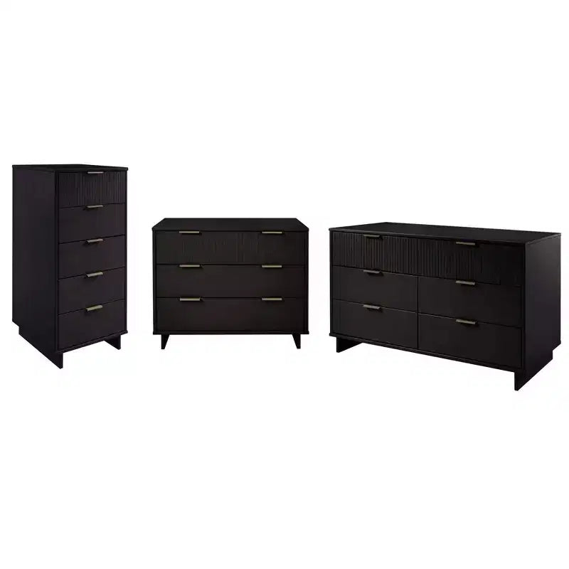 Juego de dormitorio Granville de Manhattan Comfort de 3 piezas con cómoda individual y cómoda doble