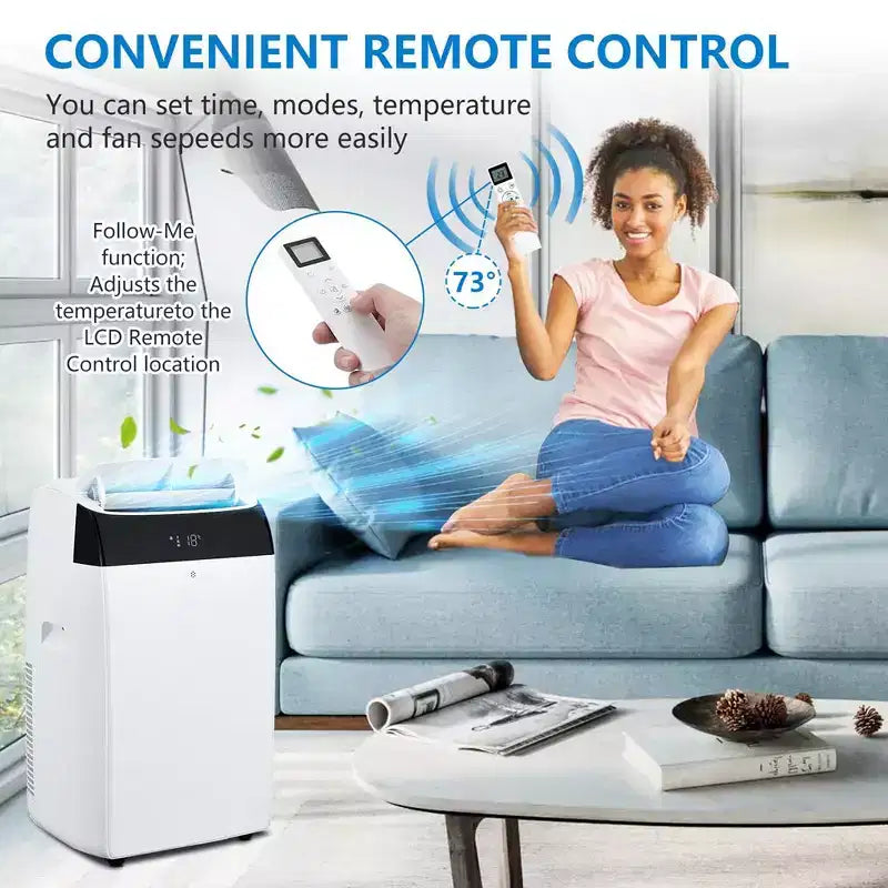 14000 BTU Portable Air Conditioner 3 in 1 with Remote Cool & Dual Motors & Auto Swing